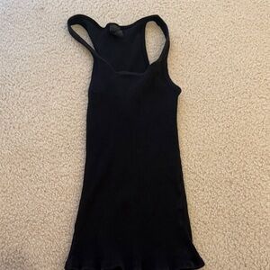 Black Ribbed Tank Top